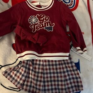 Burgundy and Cream 'Go Team' Outfit